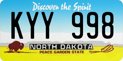 ND license plate KYY998