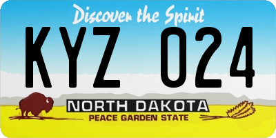 ND license plate KYZ024
