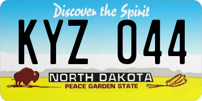 ND license plate KYZ044