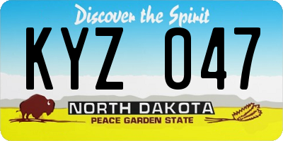 ND license plate KYZ047