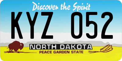 ND license plate KYZ052