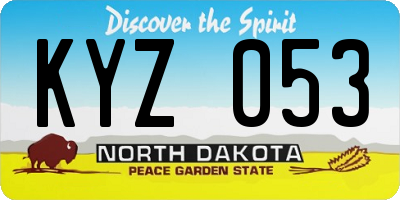 ND license plate KYZ053
