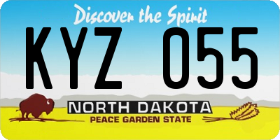 ND license plate KYZ055