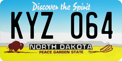 ND license plate KYZ064