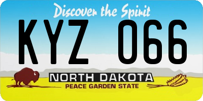 ND license plate KYZ066