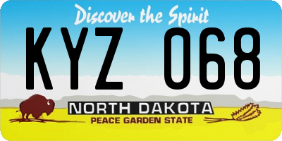 ND license plate KYZ068