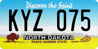 ND license plate KYZ075