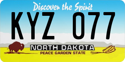 ND license plate KYZ077