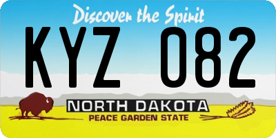 ND license plate KYZ082