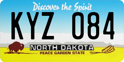 ND license plate KYZ084
