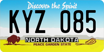 ND license plate KYZ085