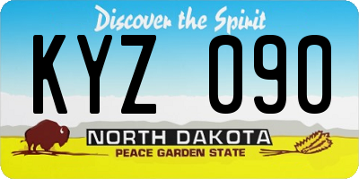 ND license plate KYZ090