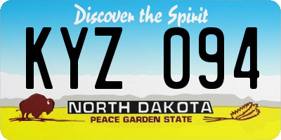 ND license plate KYZ094
