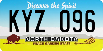 ND license plate KYZ096