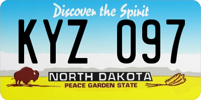 ND license plate KYZ097