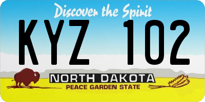 ND license plate KYZ102