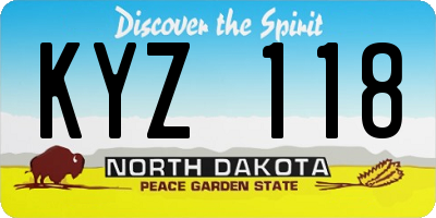 ND license plate KYZ118