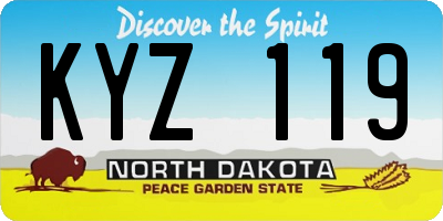 ND license plate KYZ119
