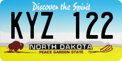 ND license plate KYZ122