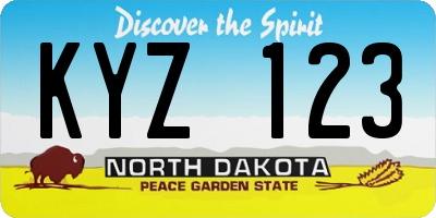 ND license plate KYZ123