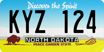 ND license plate KYZ124