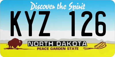 ND license plate KYZ126