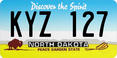 ND license plate KYZ127
