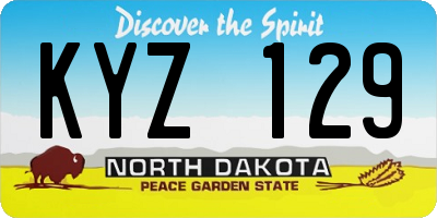 ND license plate KYZ129