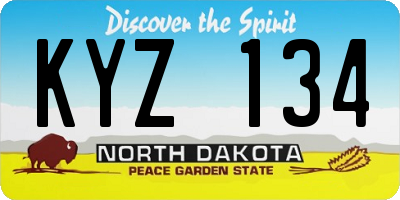 ND license plate KYZ134