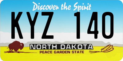 ND license plate KYZ140