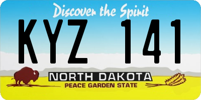 ND license plate KYZ141