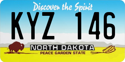ND license plate KYZ146