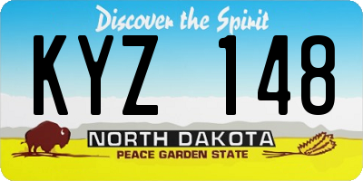 ND license plate KYZ148