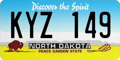 ND license plate KYZ149