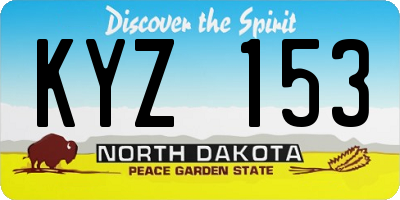 ND license plate KYZ153