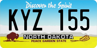 ND license plate KYZ155