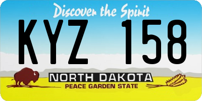 ND license plate KYZ158