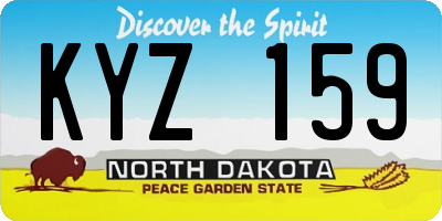 ND license plate KYZ159