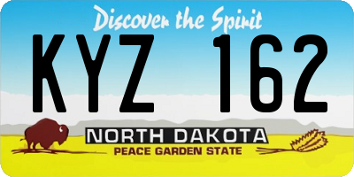 ND license plate KYZ162