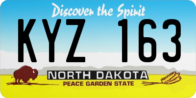 ND license plate KYZ163