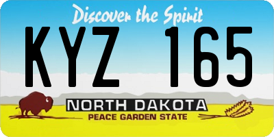 ND license plate KYZ165