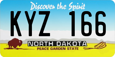 ND license plate KYZ166