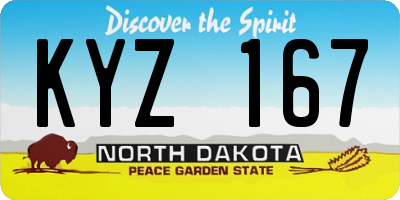 ND license plate KYZ167