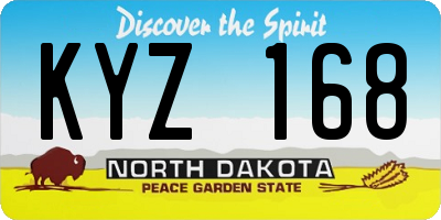 ND license plate KYZ168