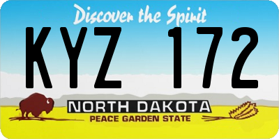 ND license plate KYZ172