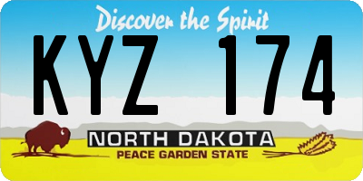 ND license plate KYZ174