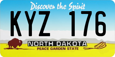ND license plate KYZ176