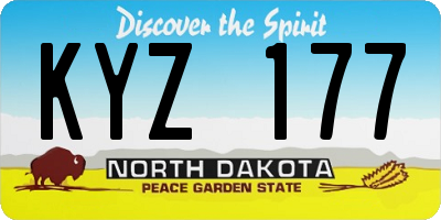 ND license plate KYZ177