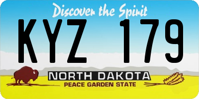 ND license plate KYZ179