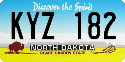 ND license plate KYZ182